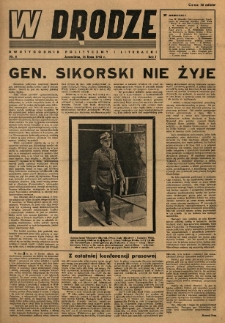 W Drodze : dwutygodnik polityczny i literacki. 1943.07.16 R.1 Nr8
