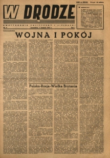 W Drodze : dwutygodnik polityczny i literacki. 1943.08.01 R.1 Nr9