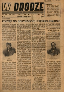 W Drodze : dwutygodnik polityczny i literacki. 1943.09.16 R.1 Nr12