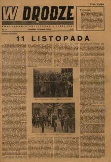 W Drodze : dwutygodnik polityczny i literacki. 1943.11.16 R.1 Nr16
