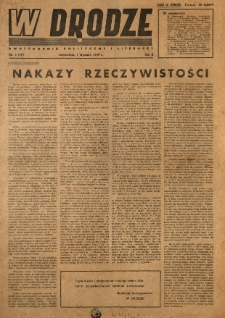 W Drodze : dwutygodnik polityczny i literacki. 1944.01.01 R.2 Nr1
