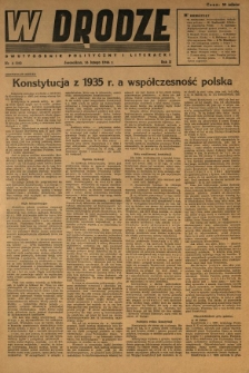 W Drodze : dwutygodnik polityczny i literacki. 1944.02.16 R.2 Nr4