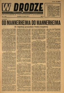 W Drodze : dwutygodnik polityczny i literacki. 1944.03.16 R.2 Nr6