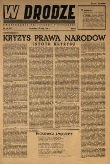 W Drodze : dwutygodnik polityczny i literacki. 1944.05.16 R.2 Nr10