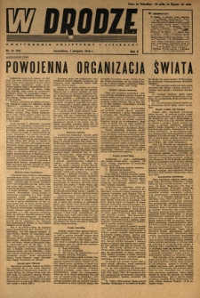 W Drodze : dwutygodnik polityczny i literacki. 1944.08.01 R.2 Nr15