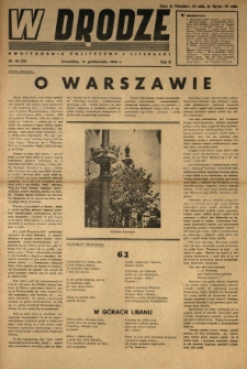 W Drodze : dwutygodnik polityczny i literacki. 1944.10.16 R.2 Nr20