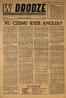 W Drodze : dwutygodnik polityczny i literacki. 1945.06.01 R.3 Nr9