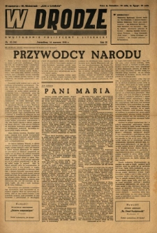W Drodze : dwutygodnik polityczny i literacki. 1945.06.16 R.3 Nr10