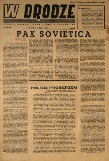 W Drodze : dwutygodnik polityczny i literacki. 1945.07.16 R.3 Nr12