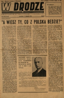 W Drodze : dwutygodnik polityczny i literacki. 1945.11.11 R.3 Nr19-20