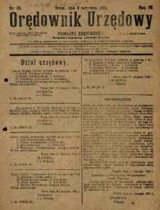 Orędownik Urzędowy Powiatu Śremskiego. 1923.09.08 R.7 Nr36