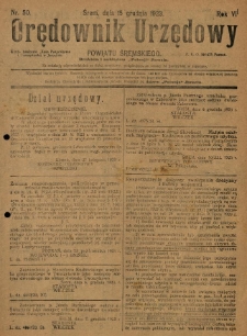 Orędownik Urzędowy Powiatu Śremskiego. 1923.12.15 R.7 Nr50