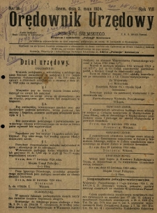 Orędownik Urzędowy Powiatu Śremskiego. 1924.05.03 R.8 Nr18