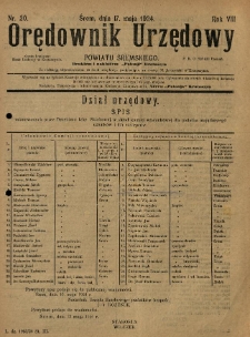 Orędownik Urzędowy Powiatu Śremskiego. 1924.05.17 R.8 Nr20