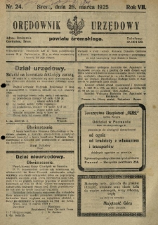 Orędownik Urzędowy Powiatu Śremskiego. 1925.03.28 R.7 Nr24