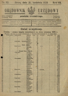 Orędownik Urzędowy Powiatu Śremskiego. 1925.04.25 R.7 Nr32