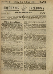 Orędownik Urzędowy Powiatu Śremskiego. 1925.07.05 R.7 Nr50-51