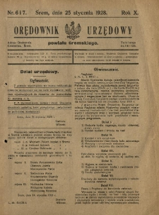 Orędownik Urzędowy Powiatu Śremskiego. 1928.01.25 R.10 Nr6-7