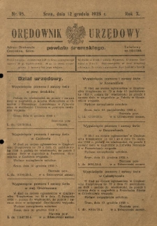 Orędownik Urzędowy Powiatu Śremskiego. 1928.12.12 R.10 Nr95