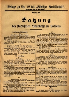 Beilage zu Nr.40 des „Wirsitzer Kreisblattes” 1906.05.19
