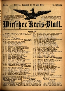 Wirsitzer Kreis-Blatt: herausgegeben vom Königlichen Landraths-Amte 1906.06.16 Jg.62 Nr48