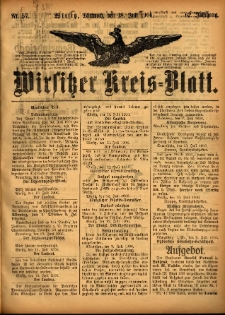 Wirsitzer Kreis-Blatt: herausgegeben vom Königlichen Landraths-Amte 1906.07.18 Jg.62 Nr57