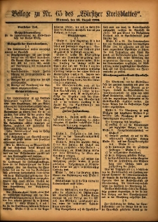 Beilage zu Nr.65 des „Wirsitzer Kreisblattes” 1906.08.15