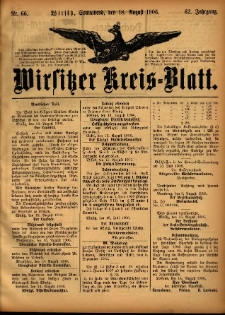 Wirsitzer Kreis-Blatt: herausgegeben vom Königlichen Landraths-Amte 1906.08.18 Jg.62 Nr66