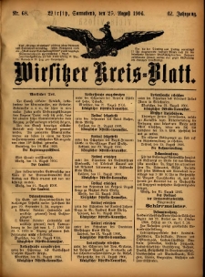 Wirsitzer Kreis-Blatt: herausgegeben vom Königlichen Landraths-Amte 1906.08.25 Jg.62 Nr68