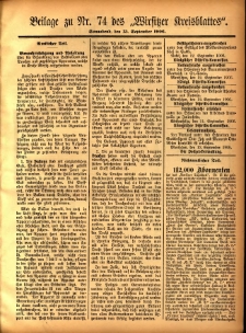 Beilage zu Nr.74 des „Wirsitzer Kreisblattes” 1906.09.15