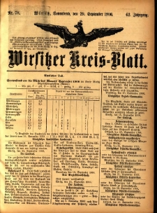 Wirsitzer Kreis-Blatt: herausgegeben vom Königlichen Landraths-Amte 1906.09.29 Jg.62 Nr78