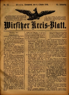 Wirsitzer Kreis-Blatt: herausgegeben vom Königlichen Landraths-Amte 1906.10.06 Jg.62 Nr80