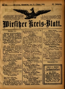 Wirsitzer Kreis-Blatt: herausgegeben vom Königlichen Landraths-Amte 1906.10.13 Jg.62 Nr82