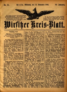 Wirsitzer Kreis-Blatt: herausgegeben vom Königlichen Landraths-Amte 1906.11.21 Jg.62 Nr93