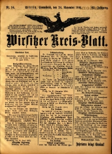 Wirsitzer Kreis-Blatt: herausgegeben vom Königlichen Landraths-Amte 1906.11.24 Jg.62 Nr94