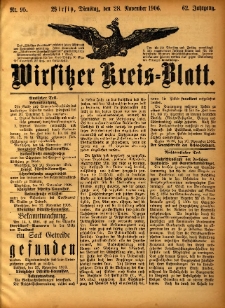 Wirsitzer Kreis-Blatt: herausgegeben vom Königlichen Landraths-Amte 1906.11.28 Jg.62 Nr95