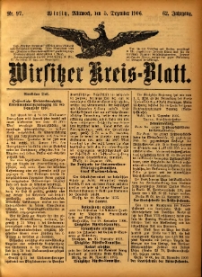 Wirsitzer Kreis-Blatt: herausgegeben vom Königlichen Landraths-Amte 1906.12.05 Jg.62 Nr97