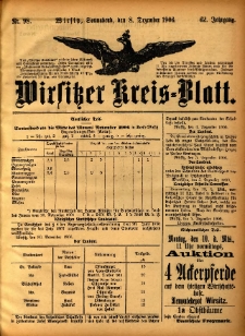 Wirsitzer Kreis-Blatt: herausgegeben vom Königlichen Landraths-Amte 1906.12.08 Jg.62 Nr98