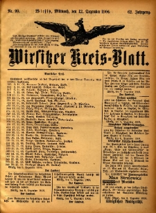 Wirsitzer Kreis-Blatt: herausgegeben vom Königlichen Landraths-Amte 1906.12.12 Jg.62 Nr99