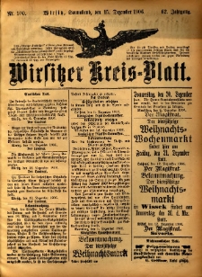 Wirsitzer Kreis-Blatt: herausgegeben vom Königlichen Landraths-Amte 1906.12.15 Jg.62 Nr100