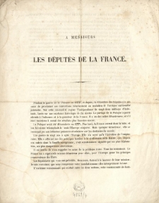 A messieurs les députés de la France