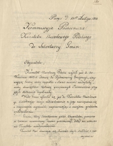 Kommissyja Pomocnicza Komitetu Narodowego Polskiego do Sekretarzy Gmin