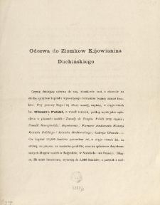 Odezwa do Ziomków Kijowianina Duchińskiego