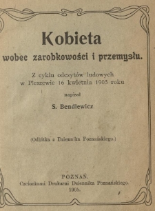 Kobieta wobec zarobkowości i przemysłu