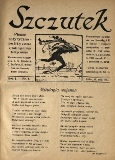 Szczutek : pismo satyryczno-polityczne. 1918.05.15 R.1 Nr6