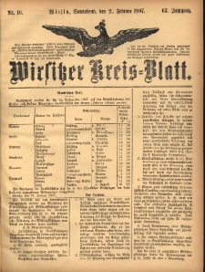 Wirsitzer Kreis-Blatt: herausgegeben vom Königlichen Landraths-Amte 1907.02.02 Jg.63 Nr10