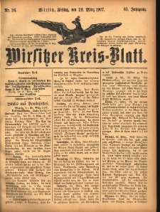 Wirsitzer Kreis-Blatt: herausgegeben vom Königlichen Landraths-Amte 1907.03.29 Jg.63 Nr26