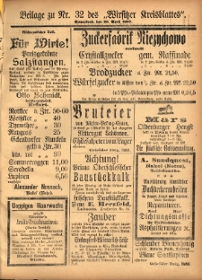 Beilage zu Nr.32 des „Wirsitzer Kreisblattes” 1907.04.20