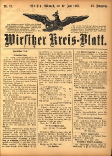 Wirsitzer Kreis-Blatt: herausgegeben vom Königlichen Landraths-Amte 1907.06.12 Jg.63 Nr47