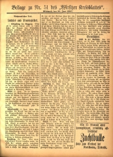 Beilage zu Nr.51 des „Wirsitzer Kreisblattes” 1907.06.26